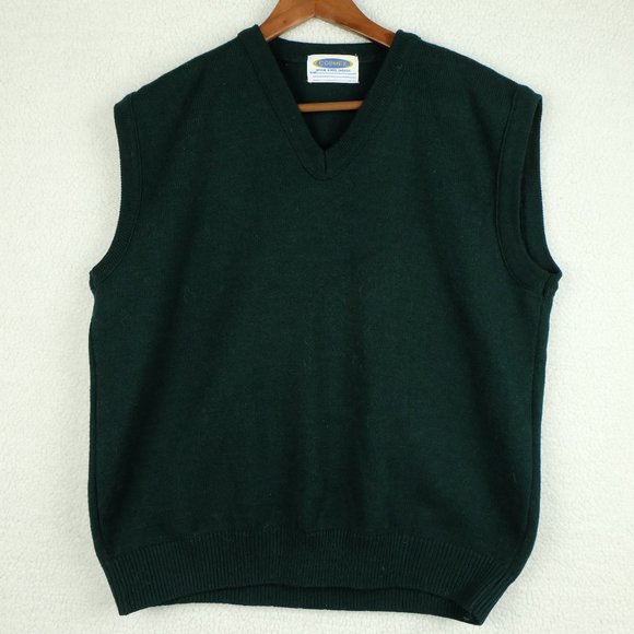 Vintage Sweaters Vintage Sweater Vest Womens Extra Large Green Knit